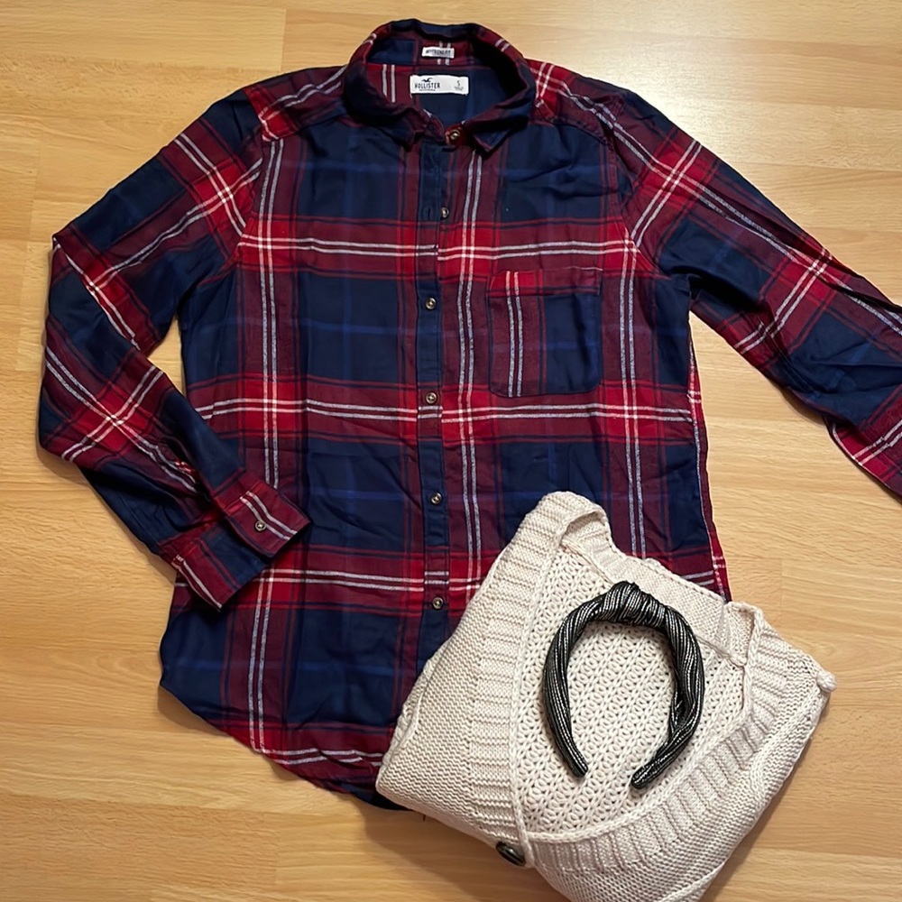Hollister Flannel Shirt Boyfriend Fit size small